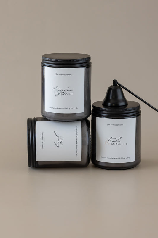 8oz Black Candle with Lid